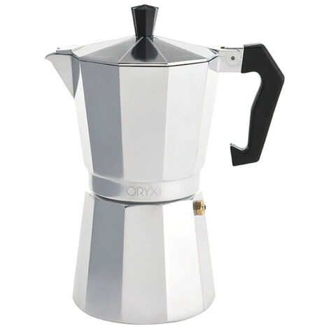 ORYX cafetera aluminio 6 tazas (300 ml.) classic , Cafetera aluminio tipo italiana clasica- Capacidad para 6 tazas de café (300 ml.)- Apta para vitrocerámica, placa elé (1/5)