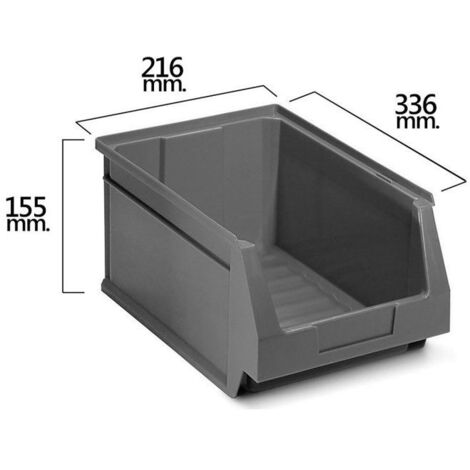 Gaveta Apilable Almacenamiento Gris Nº54 336x216x155 mm. (6/6)