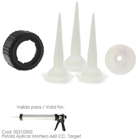 Set Accesorios para Pistola Aluminio / Acero Aplicar Mortero 660 CC. 02210502