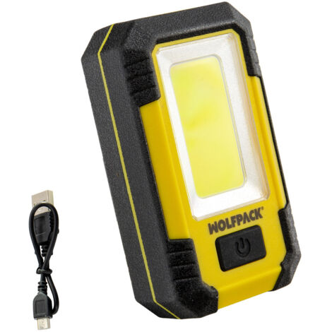 WOLFPACK LINEA PROFESIONAL - Linterna LED Profesional Compacta Engomada Bateria Recargable 500 Lumenes Con Función Powerbank, Iman, Soporte y Gancho (1/5)