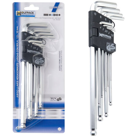 Juego Llaves Allen Larga 9 Piezas Con Bola