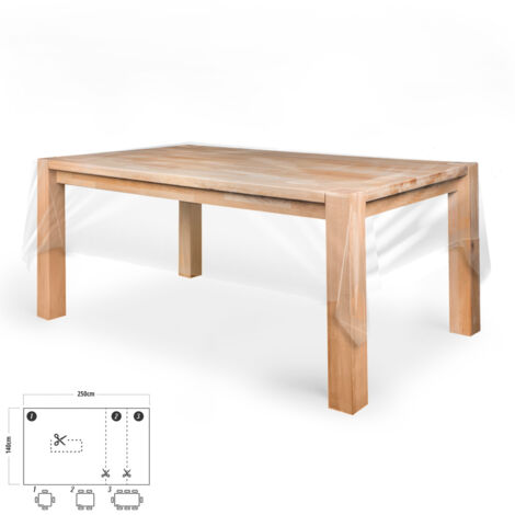Mantel hule rectangular transparente 140x250 cm – Antimanchas y resistente – Uso interior y exterior – Fácil de limpiar con paño húmedo – Oryx (1/5)