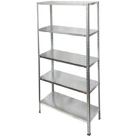 ORYX Estanteria Acero Galvanizado con 5 Baldas 150x75x30 cm. Baldas ajustables. Peso maximo 150 Kg.