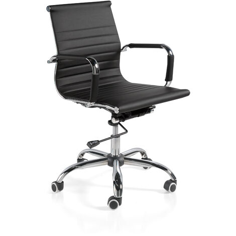 Chaise de bureau en simili-cuir noir, modèle EXECUTIVE (1/2)