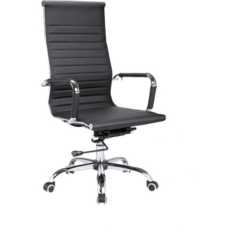 Chaise de bureau en simili-cuir noir, avec soutien haut, modèle EXECUTIVE (1/4)