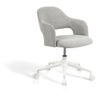 HISPANOHOGAR, chaise de bureau à roulettes modèle Mia, en tissu gris