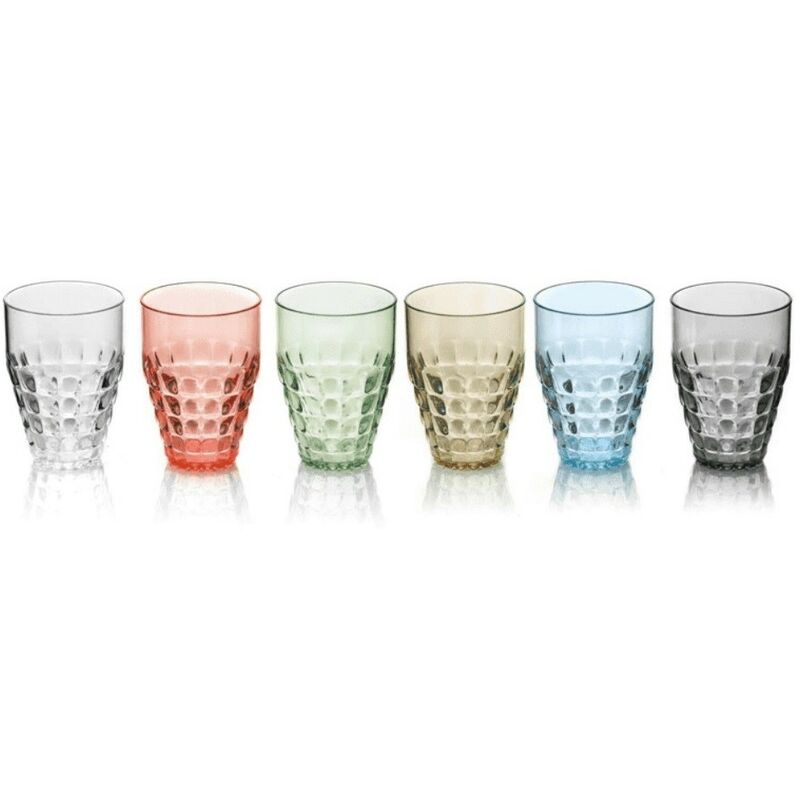 Fratelli Guzzini 22570352 vaso de agua multicolor 6 piezas 510 ml metacrilato metilo y estireno smma alrededor tiffany pio&tito toso set