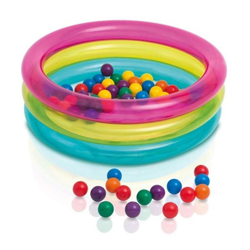 INTEX Piscina hinchable para niños de 3 aros con bolas de colores 86X25h 48674NP