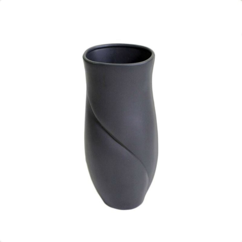 Jarrón de cerámica pétalo negro mate cm17x16h36,5