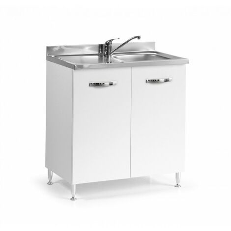 Fregadero Fresno Blanco 2 puertas Cm 80x50xH 85