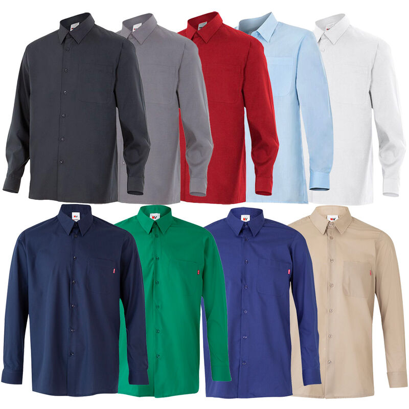 Camicia Da Lavoro Quadrivalente PARIGI A Maniche Lunghe Con Doppia Tasca In Cotone Multinorma