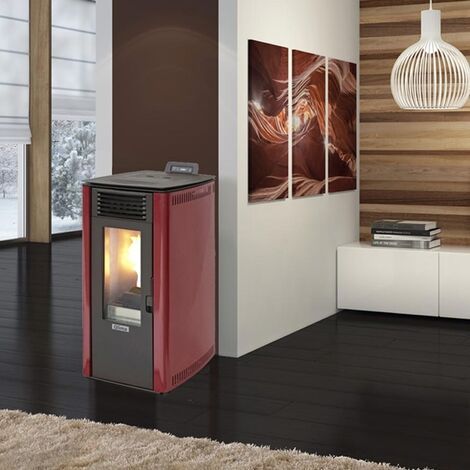 Qlima Fiorina 74 S-LINE Red Slim 8,24 kW Pelletofen