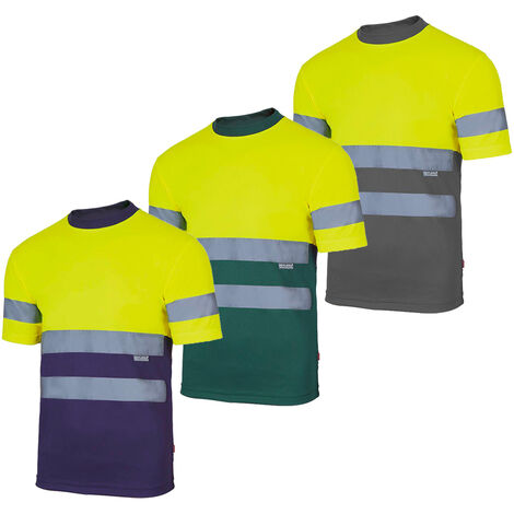 Warnschutz T-Shirt Mit Reflektorstreifen - Orange/Gelb Für Arbeit & Freizeit