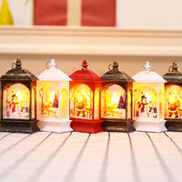Petite lanterne à vent plate de Noël, bougie, petits cadeaux pour enfants, veilleuse LED, lumière de décoration de bureau, vieil homme-rouge