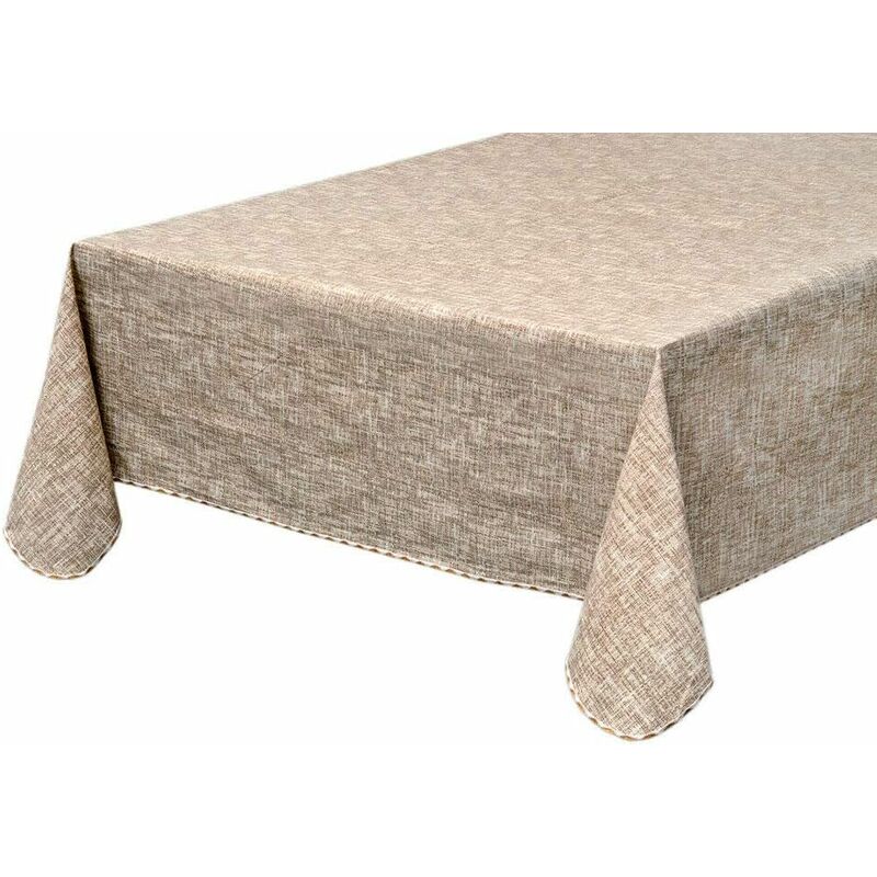 Nappe de table anti-tache beige, gris abstrait