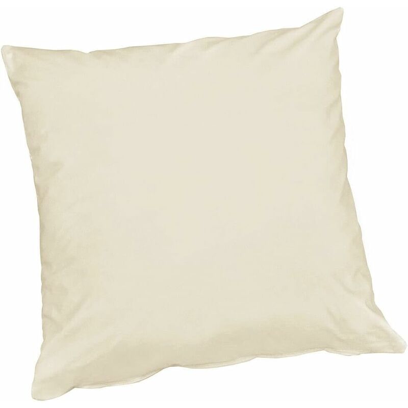 Housse de Coussin Beige en Coton Brillant 40x40 cm Taie d'oreiller  Fermeture éclair