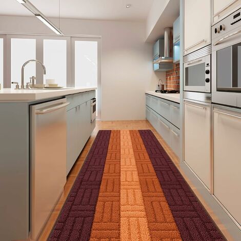 Tapis de Cuisine 3D 50x80 cm Coureur Bordé Absorbant Antidérapant