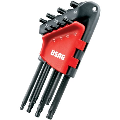 USAG 280 LTSTX/S8 U02800078 SERIE DI 8 CHIAVI MASCHIO TORX LUNGHE A TESTA SFERICA