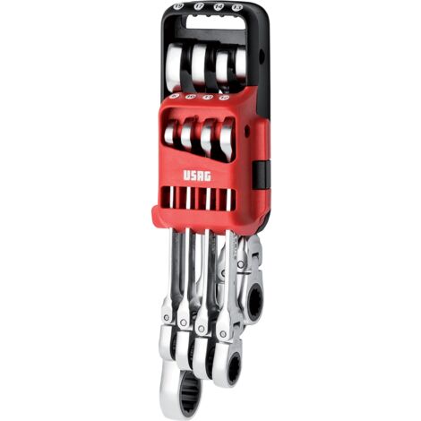 USAG 285 KF/DS8 U02856158 SERIE DI 8 CHIAVI COMBINATE A CRICCHETTO SNODATE