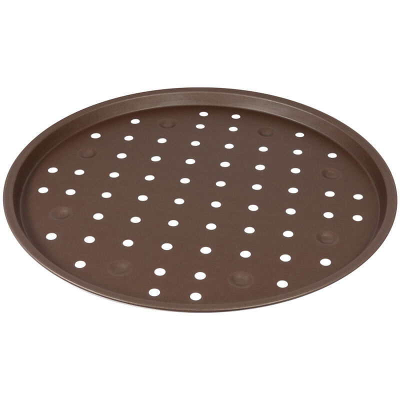 Moule à Pizza Perforé Rond GOBEL 34 Cm En Fer Blanc - Pour Des Pizzas Bien Croustillantes, Fabrication Française, Résiste à 250°C