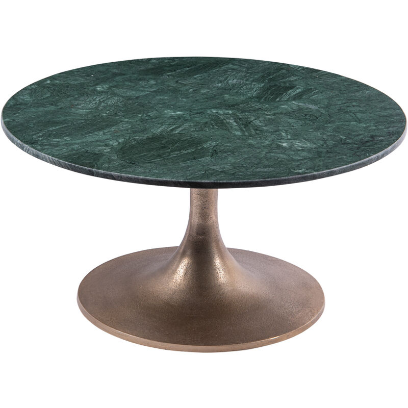 Table Basse Ronde JONAS Aluminium Noir Pieds Épingles Métal 75 X 75 Cm - Table B