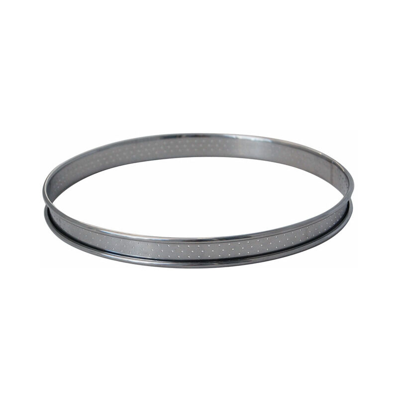 Cercle à tarte rond en inox à bord roulé H. 2 cm - 14 cm - 10-309114