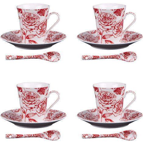 Table Passion - Coffret 4 tasses et sous tasses avec cuillères 16 cl Louise (1/4)