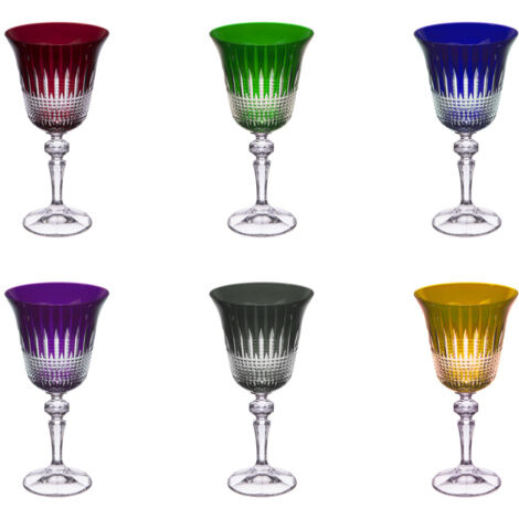 Table Passion - Coffret de 6 verres à pied 22 cl en cristallin taillé