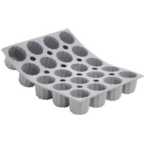 De Buyer - Moule pour 20 mini cannelés bordelais en silicone elastomoule (1/2)