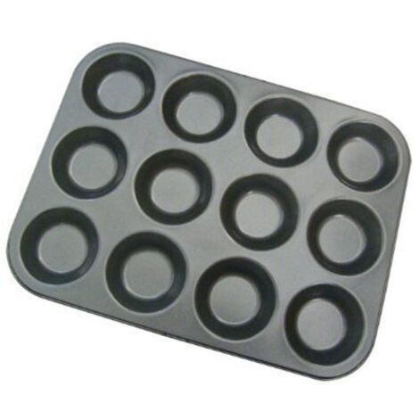 DE BUYER - PLAQUE 12 MOULES TARTELETTES 7 CM ACIER REVETU