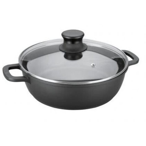 Lacor - Faitout bas 32 cm en fonte d'aluminium couvercle en verre (1/4)
