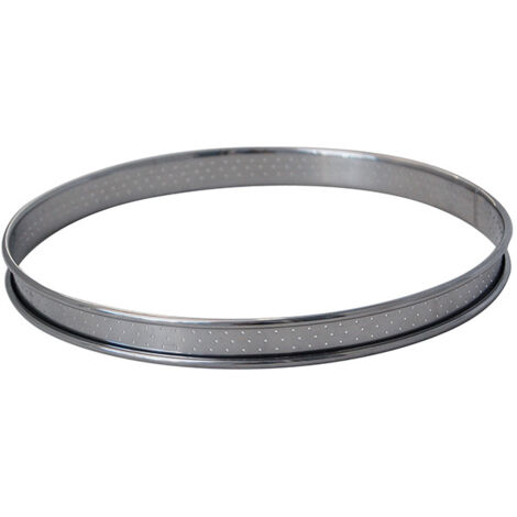 De Buyer - Cercle à tarte perforé bord roulé 10 cm en inox (1/2)