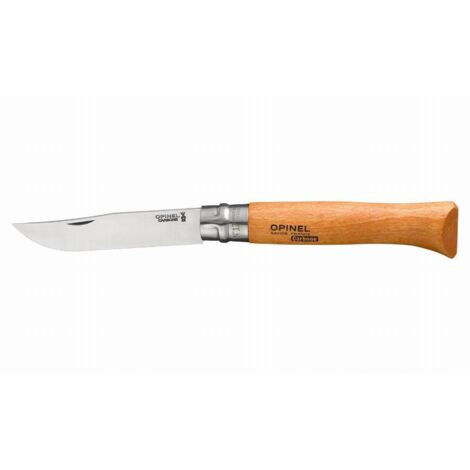 Couteau pliant Opinel N°12 – Lame en acier carbone 12 cm – Système de sécurité Virebloc – Pour matériaux durs et branchages