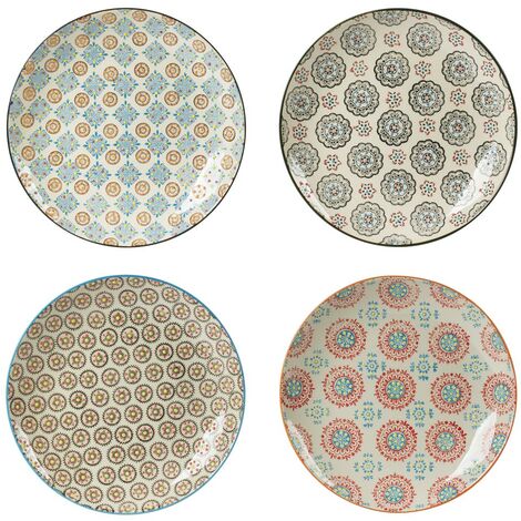 Table Passion - Coffret de 4 assiettes plates Bohème 26 cm