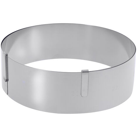 Aro Extensible Para Repostería De Buyer - Acero Inoxidable, Ajustable De 18 A 36 Cm De Diámetro