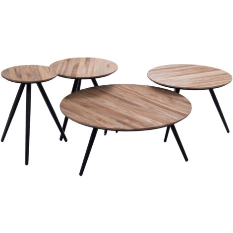 Amadeus - Set de 4 tables basses Bengal naturelles (1/3)