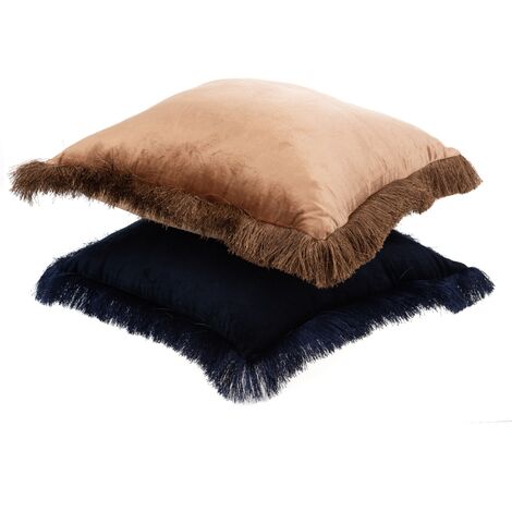 Amadeus - Coussin Iris bleu et ivoire 45x45 cm (lot de 2)