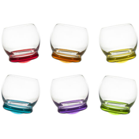 Table Passion - Coffret de 6 verres mini Culbuto 6 cl avec fonds colorés assortis