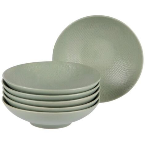 Table Passion - Assiette creuse Vésuvio sauge 19 cm (lot de 6) (1/4)
