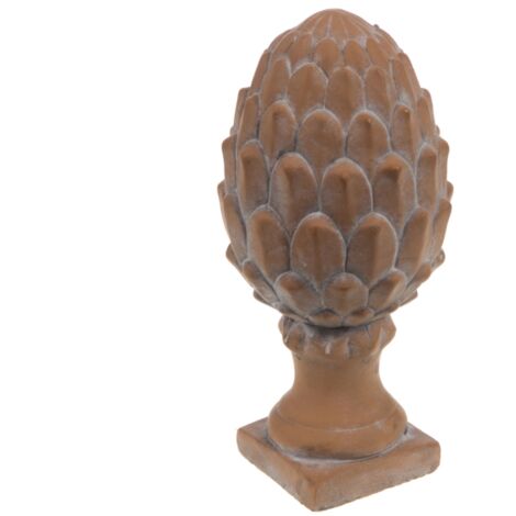 Pomme de pin terracotta 29 cm en ciment – Dimensions 13x13 cm – Élégance rustique pour décoration intérieure et extérieure – Amadeus