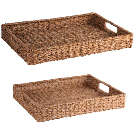 Table Passion - Set de 2 plateaux en jonc de mer