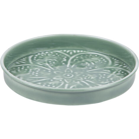 Plat à Tarte Bohème 31 Cm En Grès - Design Main Peint - Multicolore - Compatible Lave-Vaissele - Table Passion (Modèle Aléatoire Ou Sur Demande)