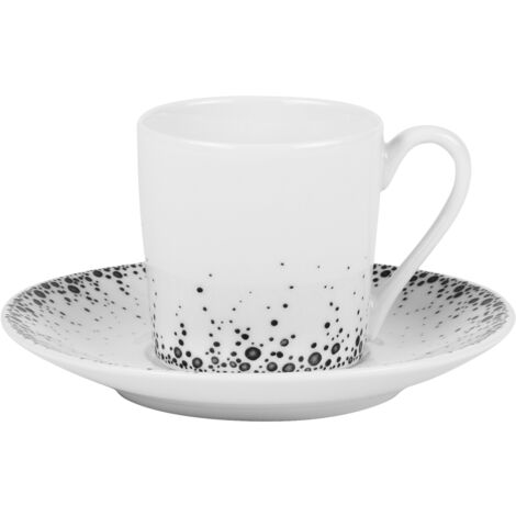 Table Passion - Tasses et sa sous-tasse Boréalis gris 12 cl (lot de 6)