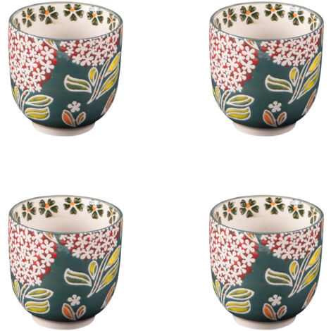 Coffret De 4 Gobelets à Café En Porcelaine Easy Life - Motif Animaux, 80ml