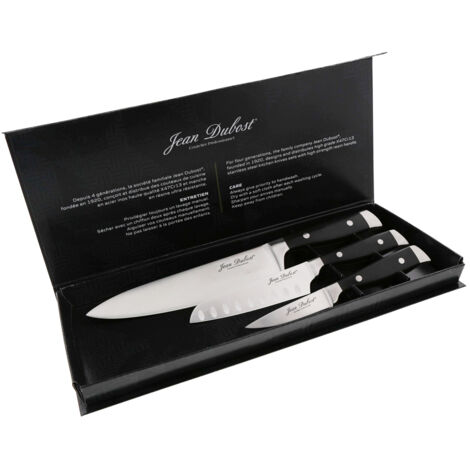 Jean Dubost - Coffret 3 couteaux Massif