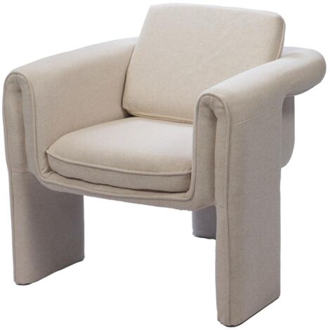 Amadeus - Fauteuil en tissu blanc Scarlett (1/4)
