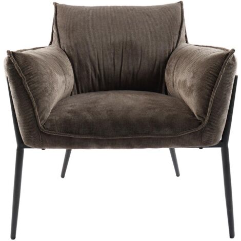 Amadeus - Fauteuil en tissu marron Rosie (1/3)