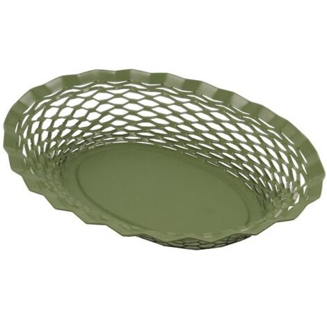 ROGER ORFEVRE - VINTAGE CORBEILLE PAIN OVALE KAKI 25X18 CM