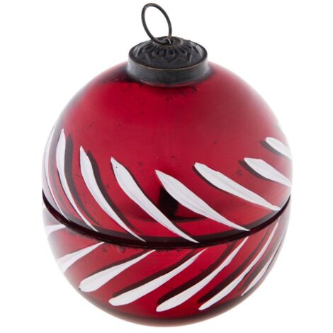 Amadeus - Bougie boule de Noël rouge 8 cm (1/2)