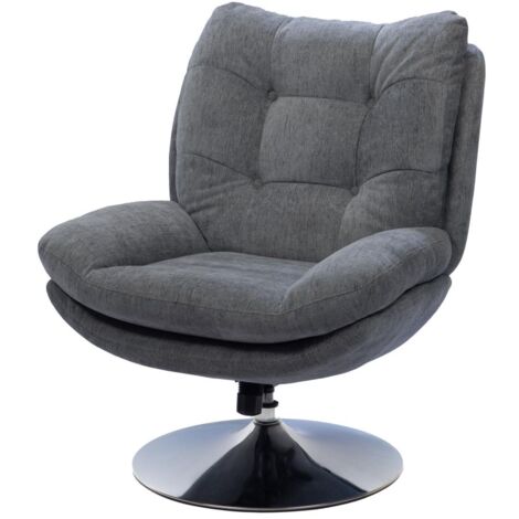 Fauteuil relax Magnum en tissu gris foncé – Structure chromée – Longueur 78 cm, Largeur 90 cm, Hauteur 100 cm – Confort optimal pour intérieur – Amadeus